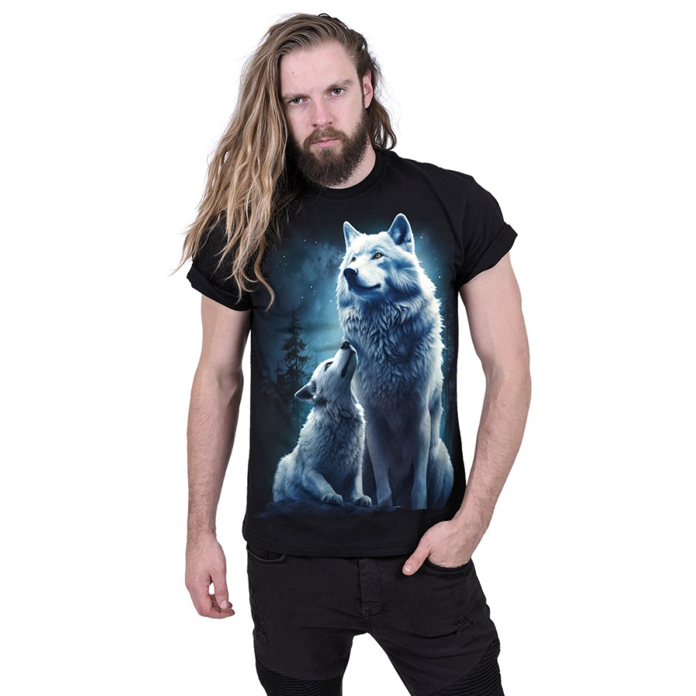 Spiral - Wolf Guardian Unisex T-shirt - Zwart